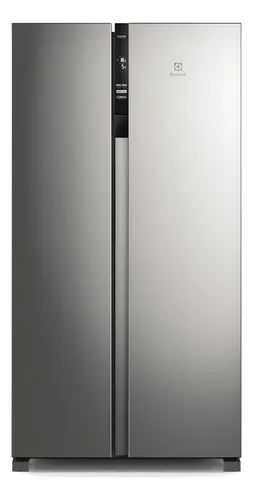 Geladeira Electrolux Frost Free Inverter 435L Efficient com AutoSense Side by Side cor Inox Look IS4S 127V