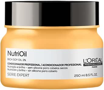 L'Oréal Professionnel Máscara de tratamento NutriOil para nutrição e brilho, enriquecido com óleo de coco, com textura leve e para todos os tipos de cabelo, 250g
