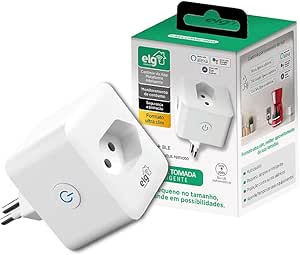 ELG, SHPT400, Plug Tomada Inteligente Bivolt 16A com Conexão Wi-Fi e Bluetooth, Comando por Voz Via Alexa, Google Assistant e Siri Shortcuts, Branco