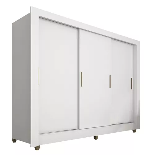 Guarda Roupa Casal 3 Portas 1 Gavetas Alice Branco
