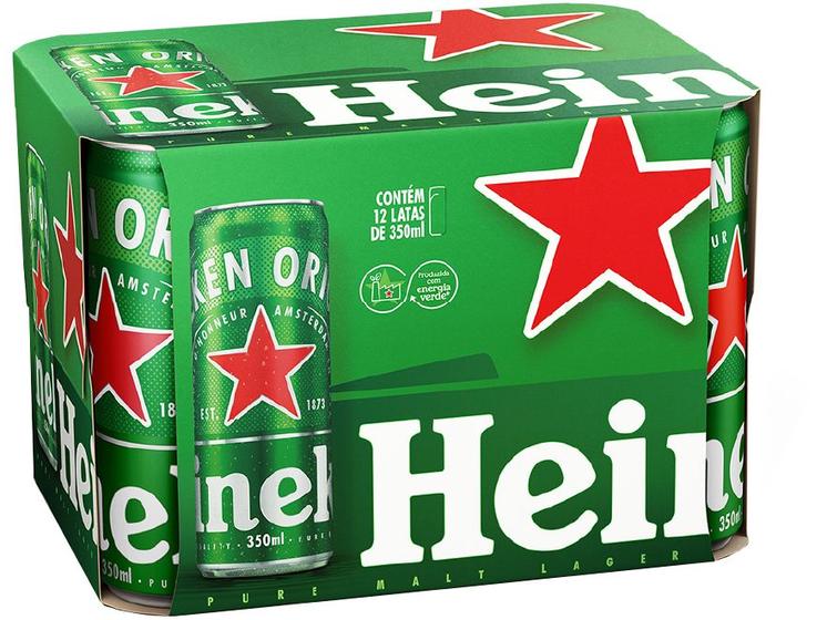 Cerveja Heineken Lata 350ml 12 Unidades - Lager Puro Malte