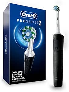 Oral-B PRO Series 2, Escova de Dentes Elétrica, Cabeça Redonda, Advanced Clean, Preta