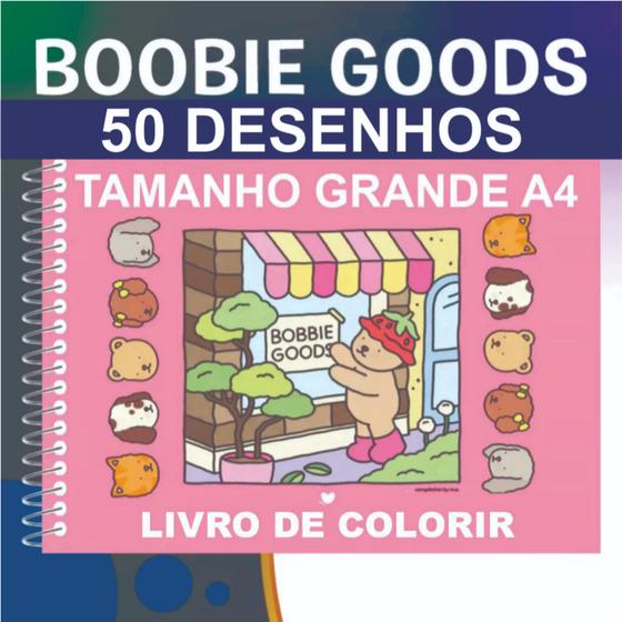 Livro De Colorir Bobbie Goods Rosa Colorir 50 Páginas A4 Grande Encadernado - Gráfica Giro SP