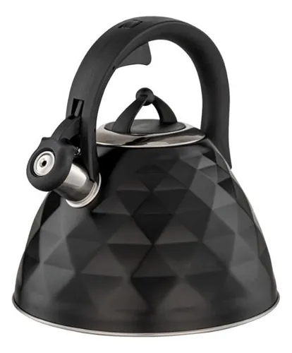 Chaleira Inox Com Apito Brinox 3lblack Diamond Com Indução Cor Preto