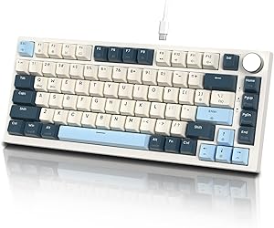ATTACK SHARK K85 Rapid Trigger 75% RGB com fio teclado mecânico para jogos junta,troca a quente,interruptor magnético de atuação ajustável programável,botão,TKL,teclas PBT para Win Mac Gamer (Azul)
