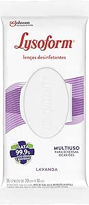 Lysoform Lavanda, Lenço Umedecido Desinfetante Multiuso, 36 unidades