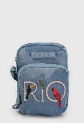 Bolsa Transversal Me Leva Farm Rio Jeans Azul