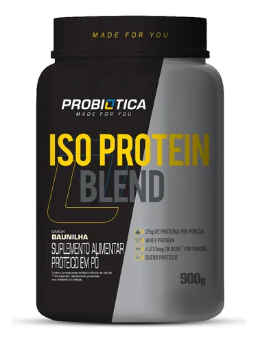 Iso Blend Protein Probiotica Sabor Baunilha Pote 900g Suplemento Academia