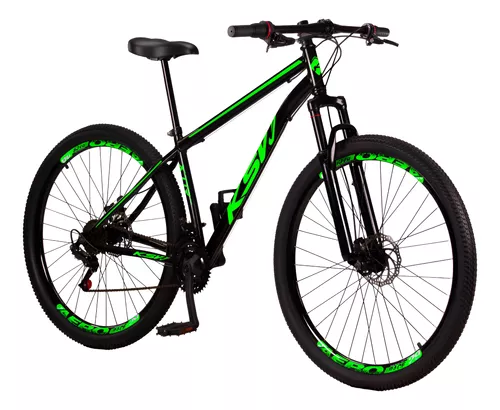 Bicicleta Aro 29 Aço Carbono Ksvj Freios Disco Suspensão 21v