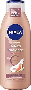 NIVEA Hidratante Corporal Beleza Radiante Pele Uniforme 200ml - Para a beleza da pele negra, uniformiza o tom da pele em 2 semanas e repara as áreas ressecadas, com vitamina C
