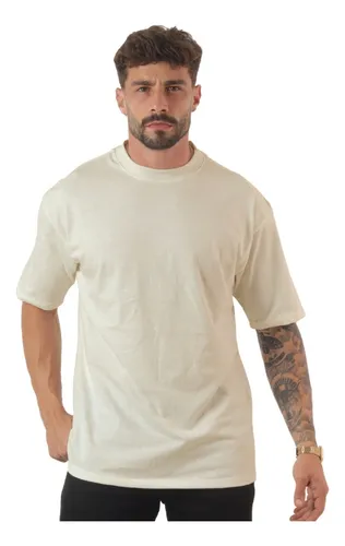 Camiseta Masculina Oversized Gola Alta Basica Streetwear