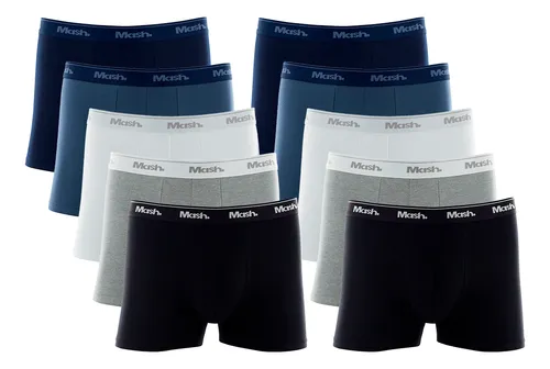 Kit 10 Cuecas Boxer Algodão Cotton Box Original Mash