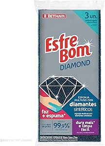 EsfreBom - Esponja Diamond Com Íons de Prata, Embalagem com 3 Unidades, Bettanin