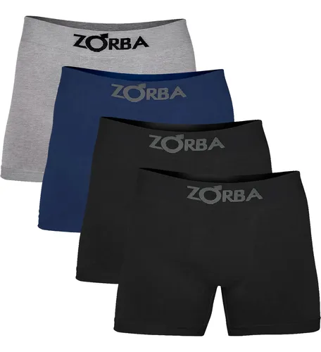 Kit Com 4 Cuecas Boxer Sem Costura Algodão Confortável Zorba