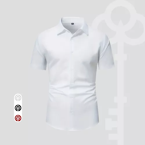 Camisa Social Masculina Gola Italiana Confortável