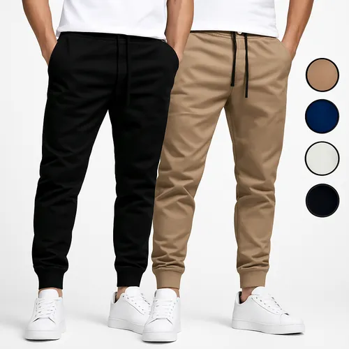 Kit 2 Calças Jogger Camuflada Sarja Masculina Punho Elastico
