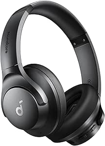 soundcore by Anker Q20i Fone de Ouvido Bluetooth, Headphone com Cancelamento de Ruído Híbrido, 40H de Reprodução com ANC, Áudio Hi-Res, Graves Potentes, Personalização no App, Modo Transparência