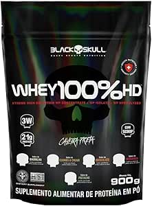 Refil Whey 100% Hd Chocolate 900G, Black Skull