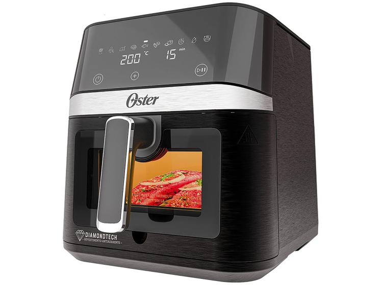 Air Fryer Oster DiamondTech Preto e Prata com Timer 6L