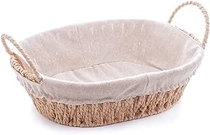 Wolff Cesta Oval com Alça em Papel com Forro em Tecido 27x20x12cm -, Modelo: 61516, Cor: Bege