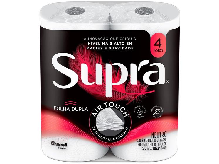 Papel Higiênico Folha dupla Bracell Supra 4 Rolos 30m