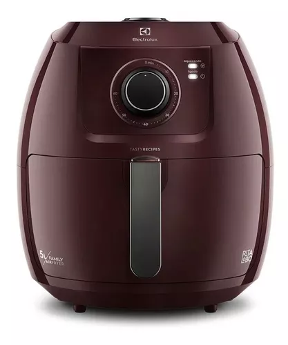 Fritadeira Elétrica Airfryer Sem Óleo Electrolux 5,0L Cesto Removível Vermelha Com Timer 1700W EAF51 Efficient Por Rita Lobo 110v