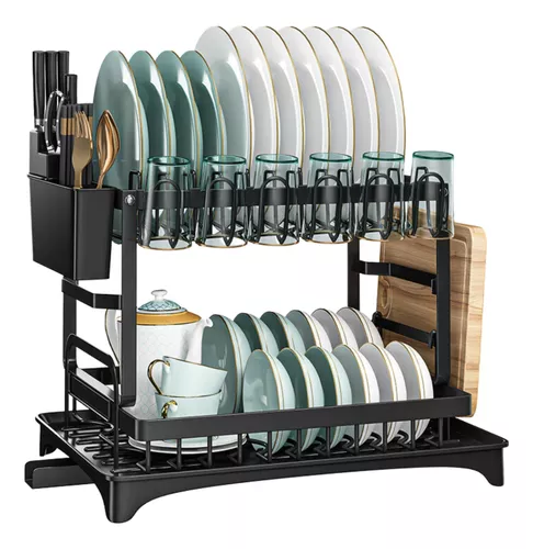 Escorredor De Louça Inox Com Porta Pratos Talheres Copos