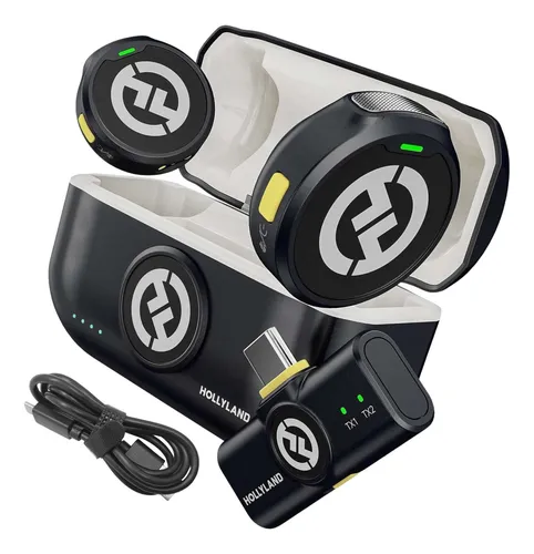 Microfone Hollyland Lark M2 Preto Sem Fio Duo Conexão Usb-c