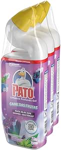 Pato Limpador Sanitário Kit Game das Frutas, Desinfetante Sanitário, Desodorizador Sanitário de Limpeza Profunda, 3 Unidades, 750ml cada