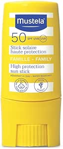 Mustela Protetor Solar Stick Fps 50 8g- Filtro Solar Facial Bastão - Alta Proteção Solar com Fórmula Hipoalergênica para Todos os Tipos de Pele