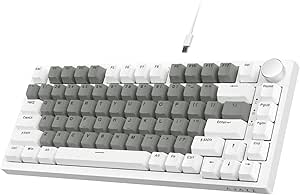 ATTACK SHARK Teclado mecânico de troca a quente, 75% por cento, teclado TLK personalizado com fio para jogos com botão giratório, espuma Poron, almofada de silicone, retroiluminação LED, NKRO para