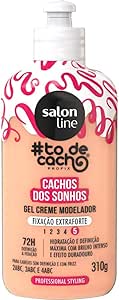 Salon Line, Gel Creme Modelador, #TodeCacho, Cachos dos Sonhos, Fixação Extraforte, Vegano - Para Cabelos Ondulados, Cacheados e Crespos, 310g