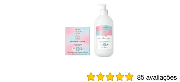 Combo Cuide-se Bem Nuvem de Alegria: Loção Corporal 400ml + Sabonetes em Barra 4x80g | O Boticário