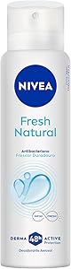 NIVEA Desodorante Antitranspirante Aerossol Fresh Natural 150ml - Proteção prolongada de 48h, sensação de refrescância, cuidado suave, sem alumínio, corantes e conservantes