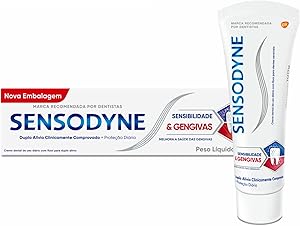 Sensodyne Creme Dental Sensibilidade e Gengivas com Flúor, Duplo Alívio para Sensibilidade dos Dentes e Problemas nas Gengivas, 100g