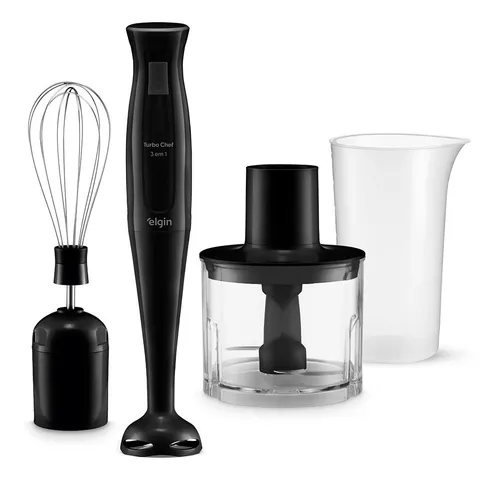 Mixer Turbo Chef 3 Em 1 200w Triturador E Fuet 220v Elgin Cor Preto