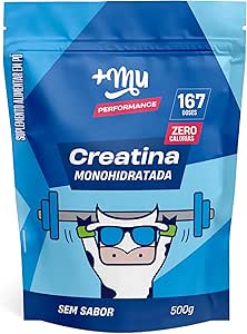 +Mu Creatina Monohidratada 100% Pura s/Sabor - Refil 500g - Aumento da força no treino