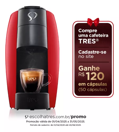 Cafeteira Espresso LOV Vermelha 127V - TRES 3 Corações