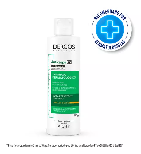 Shampoo Dercos Anticaspa Intensivo DS cabelos secos 125g Vichy