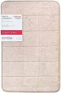 Tapete de Banheiro Super Soft - 60cm x 40cm Bege Camesa
