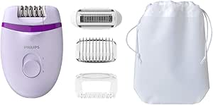 Depilador Elétrico Philips Satinelle Essential BRE275/00, 2 velocidades com 4 acessórios, Bivolt