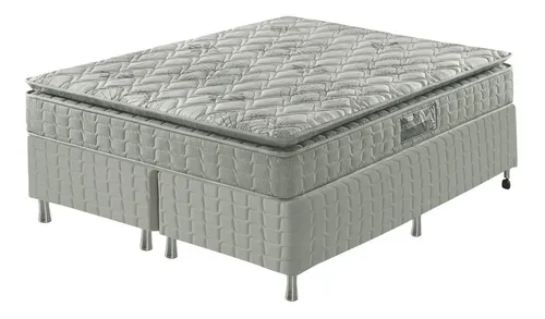 Conjunto Cama Box Queen Size Espuma D33 Pillow Top Hanover
