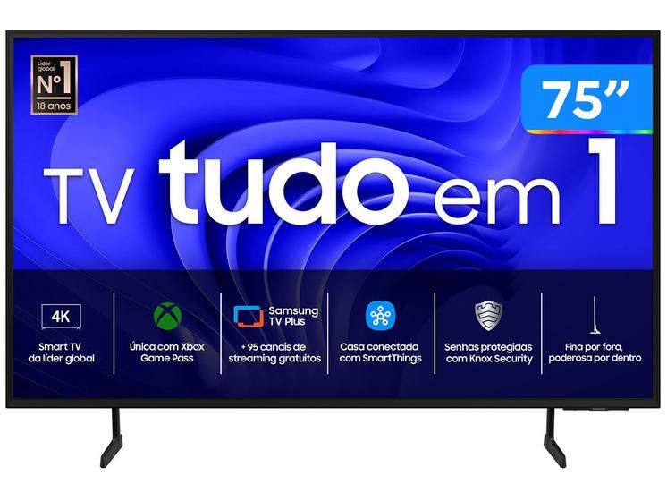 Smart TV 75” 4K UHD LED Samsung 75DU7700 - Wi-Fi Bluetooth Alexa 3 HDMI