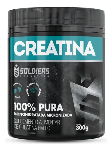 Creatina Monohidratada Pote 300g 100% Pura Soldiers Nutrition