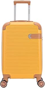 Mala de Viagem de Bordo Nice 10kg Rígida ABS Padrão ANAC com 4 Rodas duplas 360º e Trava de segredo numérico, divisória interna com zíper e elástico de fixação, Amarelo, Santino - ABEV407P20