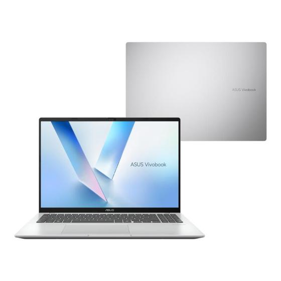 Notebook ASUS Vivobook 16 X1607QA SNAPDRAGON X1 26 100 16Gb Ram 1TB SSD Windows 11 Home Tela 16" FHD Silver - MB091W