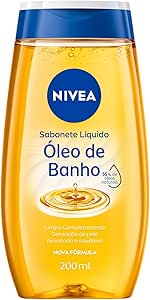 NIVEA Sabonete Líquido Óleo de Banho 200ml - Com 55% de óleos naturais, produz espuma cremosa e proporciona hidratação intensa, maciez e cuidado único com a pele
