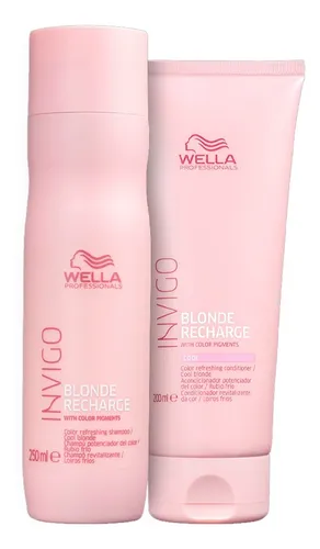 Kit Matizador Sha 250ml + Condic 200ml Wella Blonde Recharge