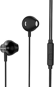 Fone de Ouvido com Microfone, PHILIPS, TAUE101BK/00, Com fio de 1,2 metros, intra-auricular, Preto