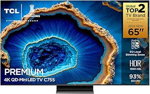 TCL Premium 4K QD-Mini LED 65" C755 Google TV Dolby Vision IQ